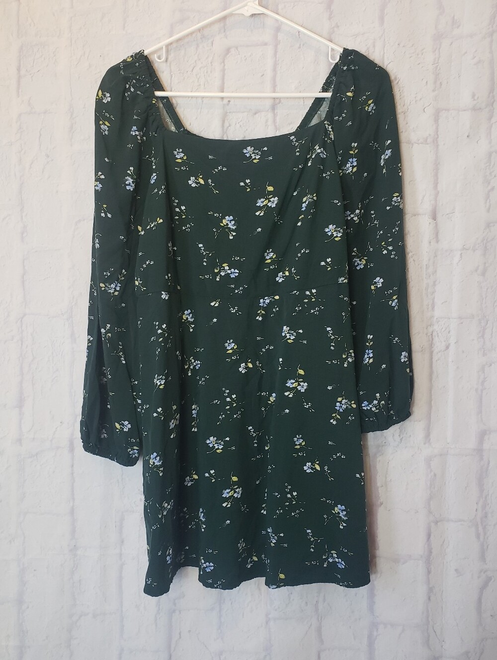 GAP Green Floral Square Neck Mini Dress Medium